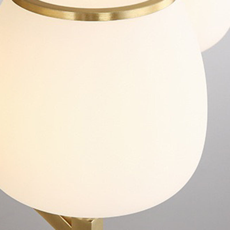 Traditional French Jar-shaped Glass Chandelier with Brass Frame 3/5/6 Light for Living Room