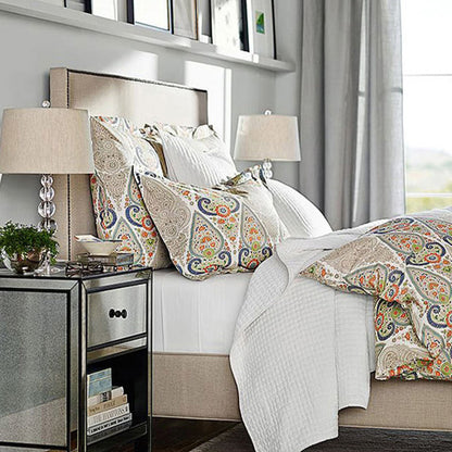 Contemporary Nordic Crystal Table Lamp with Tapered Fabric Shade LED for Bedroom