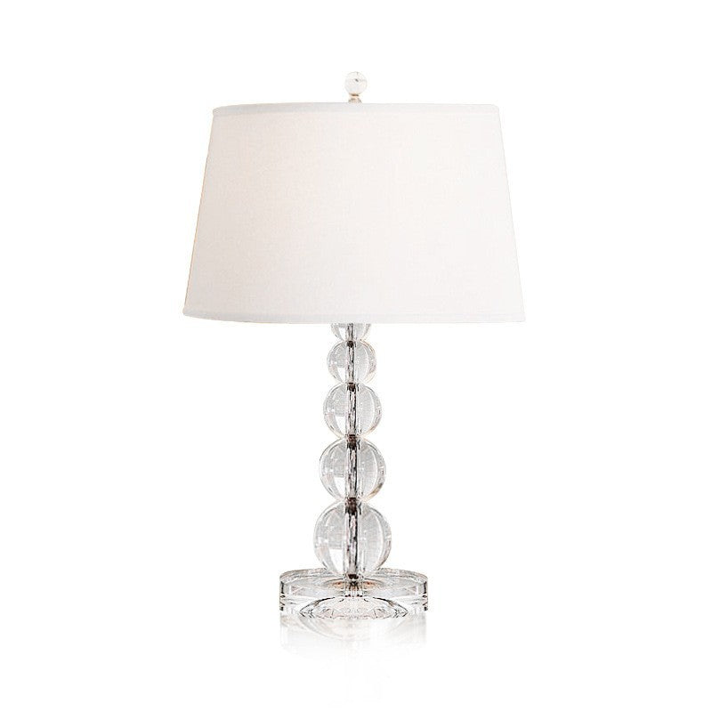 Contemporary Nordic Crystal Table Lamp with Tapered Fabric Shade LED for Bedroom