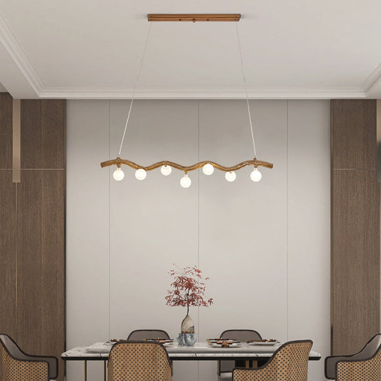 Japanese Style Branch Chandelier with 7/9/11 Lights – Resin & Glass Island Light for Dining Room