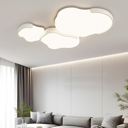 Minimalist Cloud-Shaped LED Flush Ceiling Light – 3-Piece Acrylic & Iron Design for Bedroom