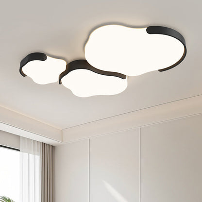 Minimalist Cloud-Shaped LED Flush Ceiling Light – 3-Piece Acrylic & Iron Design for Bedroom