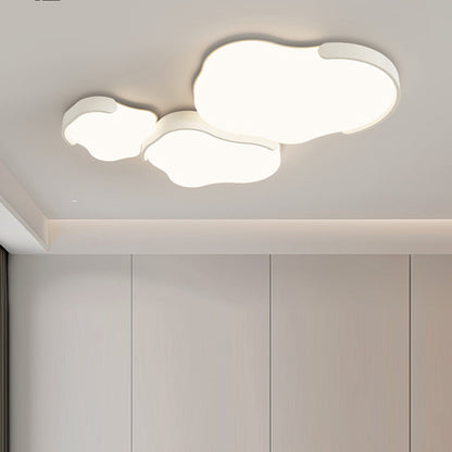 Minimalist Cloud-Shaped LED Flush Ceiling Light – 3-Piece Acrylic & Iron Design for Bedroom