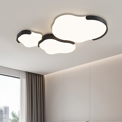 Minimalist Cloud-Shaped LED Flush Ceiling Light – 3-Piece Acrylic & Iron Design for Bedroom