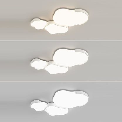 Minimalist Cloud-Shaped LED Flush Ceiling Light – 3-Piece Acrylic & Iron Design for Bedroom