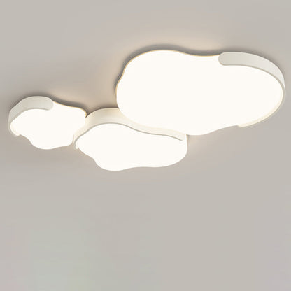 Minimalist Cloud-Shaped LED Flush Ceiling Light – 3-Piece Acrylic & Iron Design for Bedroom