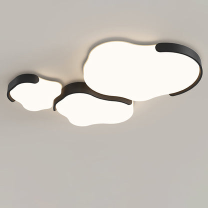 Minimalist Cloud-Shaped LED Flush Ceiling Light – 3-Piece Acrylic & Iron Design for Bedroom