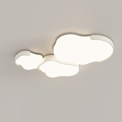 Minimalist Cloud-Shaped LED Flush Ceiling Light – 3-Piece Acrylic & Iron Design for Bedroom