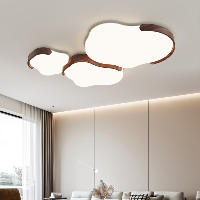 Minimalist Cloud-Shaped LED Flush Ceiling Light – 3-Piece Acrylic & Iron Design for Bedroom