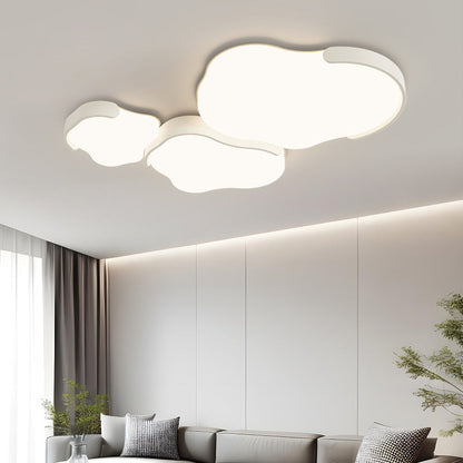 Minimalist Cloud-Shaped LED Flush Ceiling Light – 3-Piece Acrylic & Iron Design for Bedroom