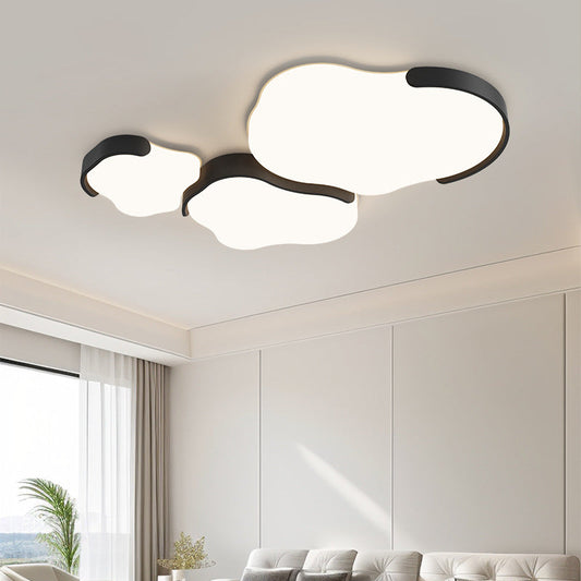 Minimalist Cloud-Shaped LED Flush Ceiling Light – 3-Piece Acrylic & Iron Design for Bedroom