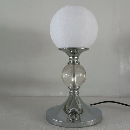 Contemporary Moon Globe Table Lamp – 1-Light Iron, Plastic & Glass Design for Bedroom