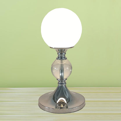 Contemporary Moon Globe Table Lamp – 1-Light Iron, Plastic & Glass Design for Bedroom