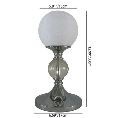 Contemporary Moon Globe Table Lamp – 1-Light Iron, Plastic & Glass Design for Bedroom