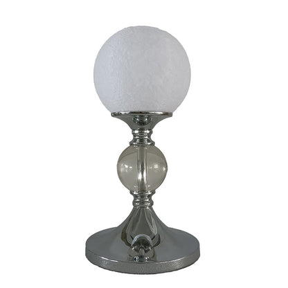 Contemporary Moon Globe Table Lamp – 1-Light Iron, Plastic & Glass Design for Bedroom
