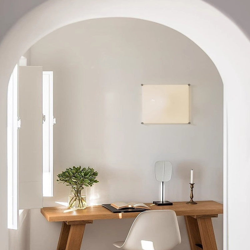Modern LED Wall Sconce – Square Iron & Acrylic Lamp with Raised Center for Bedroom