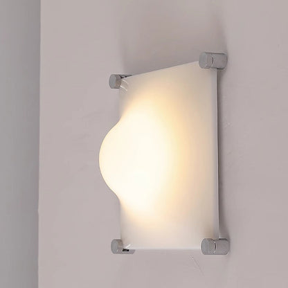 Modern LED Wall Sconce – Square Iron & Acrylic Lamp with Raised Center for Bedroom