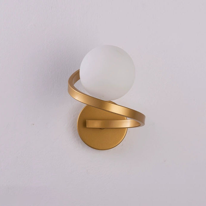 Modern Simplicity Wall Sconce – 1-Light Iron & Glass Sphere Lamp for Bedroom