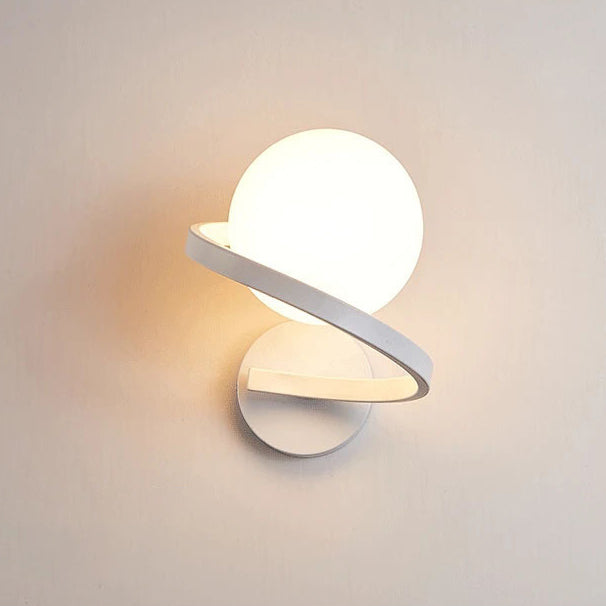 Modern Simplicity Wall Sconce – 1-Light Iron & Glass Sphere Lamp for Bedroom
