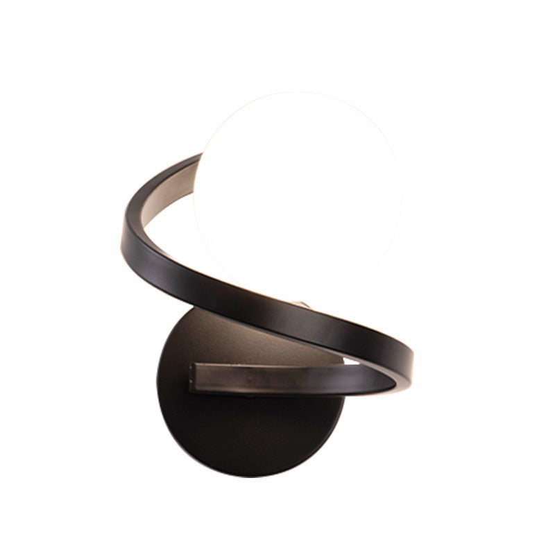 Modern Simplicity Wall Sconce – 1-Light Iron & Glass Sphere Lamp for Bedroom