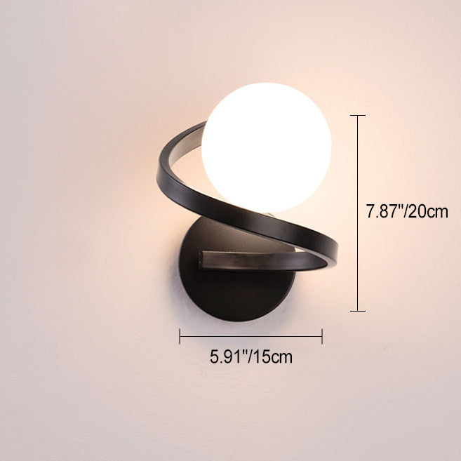 Modern Simplicity Wall Sconce – 1-Light Iron & Glass Sphere Lamp for Bedroom