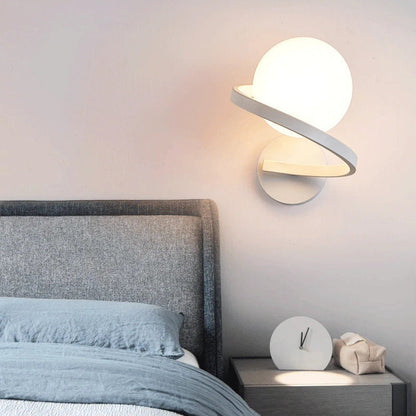 Modern Simplicity Wall Sconce – 1-Light Iron & Glass Sphere Lamp for Bedroom
