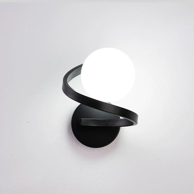 Modern Simplicity Wall Sconce – 1-Light Iron & Glass Sphere Lamp for Bedroom