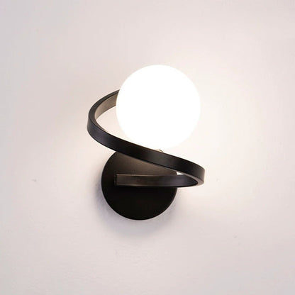 Modern Simplicity Wall Sconce – 1-Light Iron & Glass Sphere Lamp for Bedroom