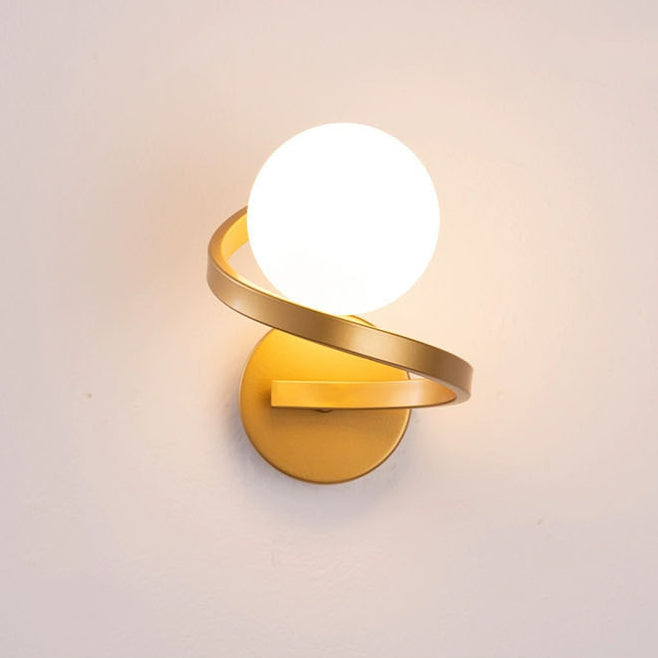 Modern Simplicity Wall Sconce – 1-Light Iron & Glass Sphere Lamp for Bedroom