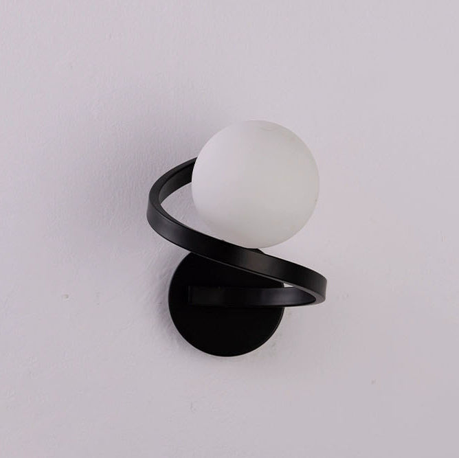 Modern Simplicity Wall Sconce – 1-Light Iron & Glass Sphere Lamp for Bedroom