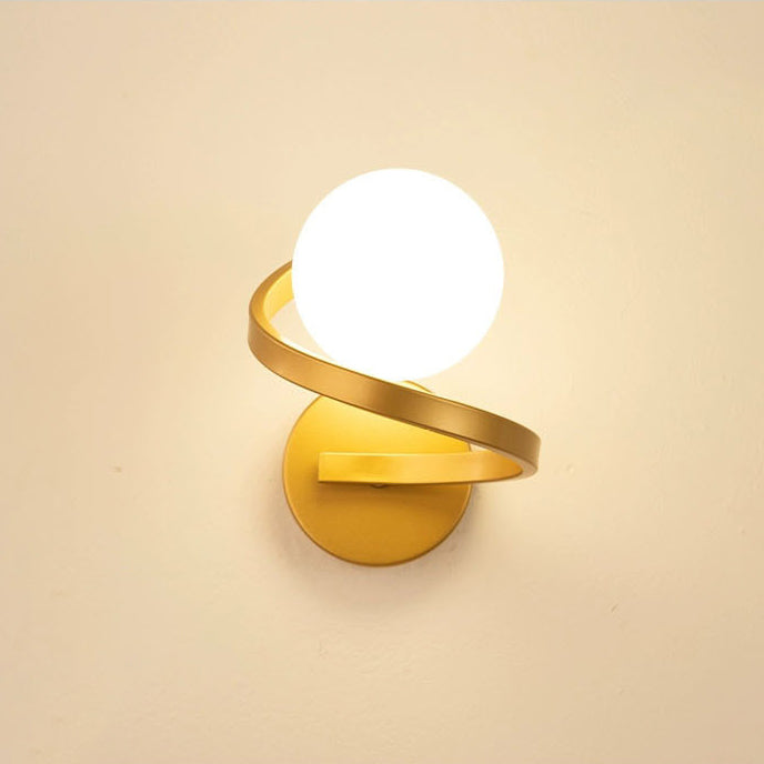 Modern Simplicity Wall Sconce – 1-Light Iron & Glass Sphere Lamp for Bedroom