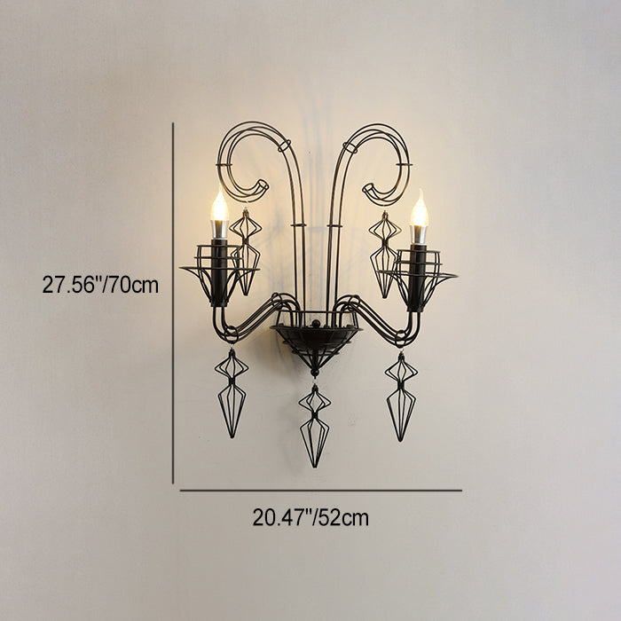 Modern Curved Wall Sconce – 1-Light Iron & Glass Lamp with Horn-Inspired Design for Bedroom