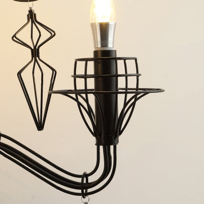 Modern Curved Wall Sconce – 1-Light Iron & Glass Lamp with Horn-Inspired Design for Bedroom