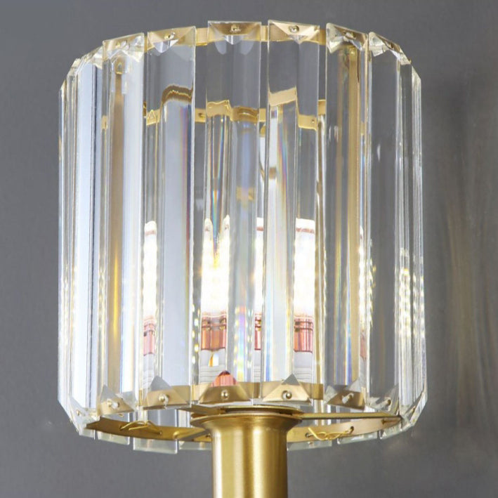 French Cylinder Wall Sconce – 1-Light Copper & Glass Lamp for Bedroom
