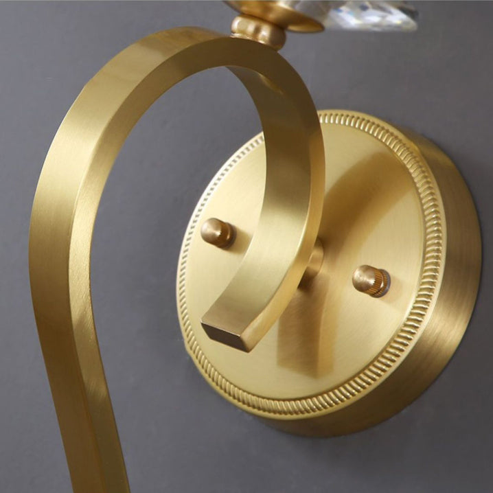 French Cylinder Wall Sconce – 1-Light Copper & Glass Lamp for Bedroom