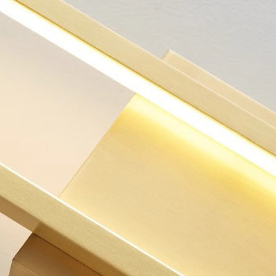 Modern Minimalist Wall Sconce – Rectangular Copper LED Lamp for Bedroom