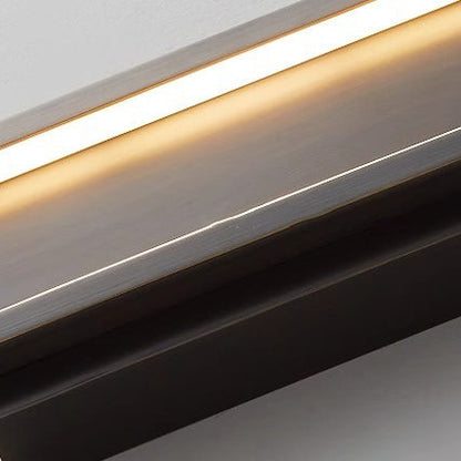 Modern Minimalist Wall Sconce – Rectangular Copper LED Lamp for Bedroom