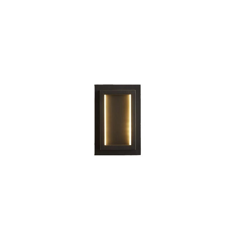Modern Minimalist Wall Sconce – Rectangular Copper LED Lamp for Bedroom