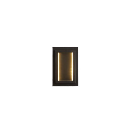Modern Minimalist Wall Sconce – Rectangular Copper LED Lamp for Bedroom
