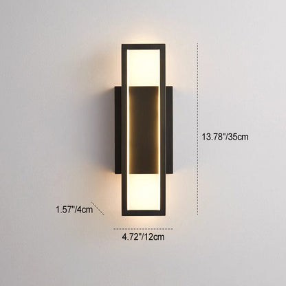 Modern Minimalist Wall Sconce – Rectangular Copper LED Lamp for Bedroom