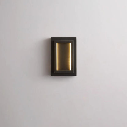 Modern Minimalist Wall Sconce – Rectangular Copper LED Lamp for Bedroom