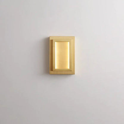 Modern Minimalist Wall Sconce – Rectangular Copper LED Lamp for Bedroom