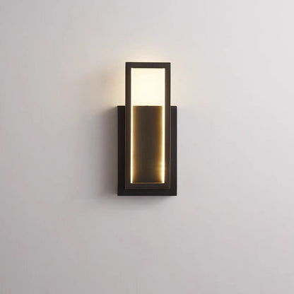 Modern Minimalist Wall Sconce – Rectangular Copper LED Lamp for Bedroom