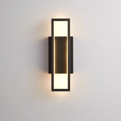 Modern Minimalist Wall Sconce – Rectangular Copper LED Lamp for Bedroom