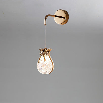 Contemporary Creative Wall Sconce – 1-Light Iron & Acrylic Handbag Lamp for Bedroom