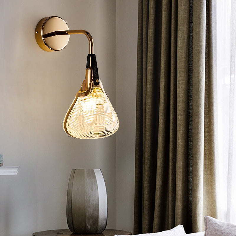 Contemporary Creative Wall Sconce – 1-Light Iron & Acrylic Handbag Lamp for Bedroom