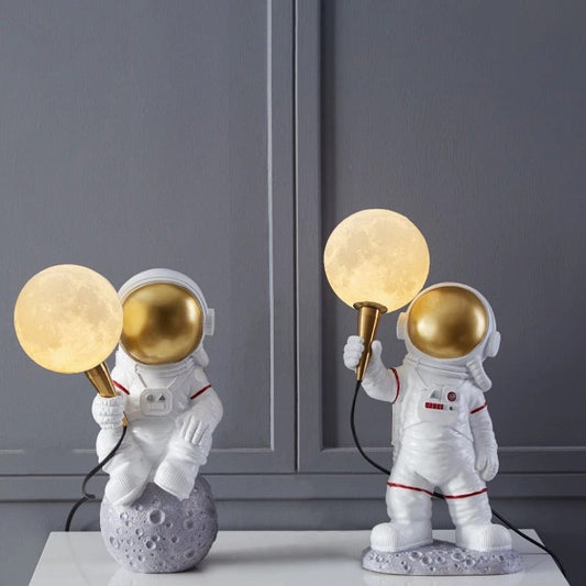 Creative Kids Table Lamp – 1-Light Cartoon Astronaut Resin Lamp for Bedroom