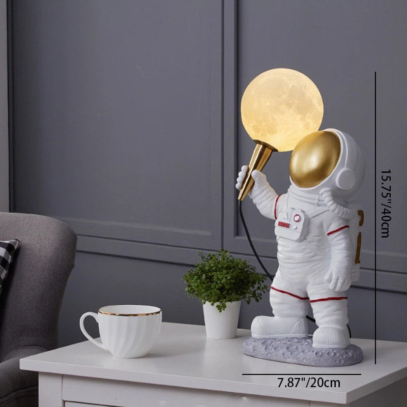 Creative Kids Table Lamp – 1-Light Cartoon Astronaut Resin Lamp for Bedroom