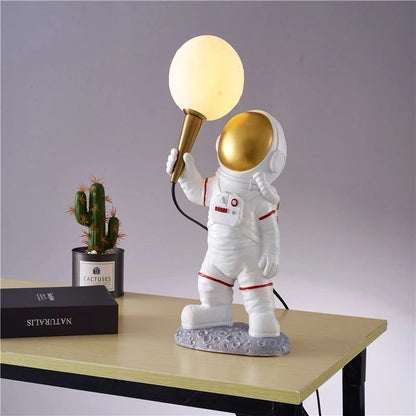 Creative Kids Table Lamp – 1-Light Cartoon Astronaut Resin Lamp for Bedroom