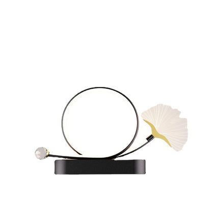 Contemporary Creative Wall Sconce – LED Ginkgo Biloba Circle Lamp in Iron & Acrylic for Bedroom